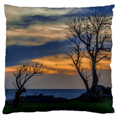 Sunset Scene At Waterfront Boardwalk, Montevideo Uruguay Standard Flano Cushion Case (one Side) by dflcprints