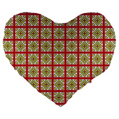 Df Hackberry Grid Large 19  Premium Heart Shape Cushions by deformigo