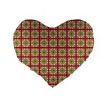 DF Hackberry Grid Standard 16  Premium Flano Heart Shape Cushions Back