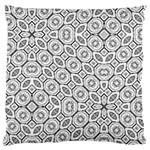 Black And White Baroque Ornate Print Pattern Large Flano Cushion Case (Two Sides) Back