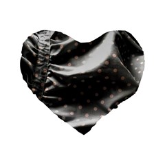 Polka Dots 1 2 Standard 16  Premium Flano Heart Shape Cushions by bestdesignintheworld