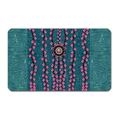 Japanese Sakura Blossoms On The Mountain Magnet (rectangular) by pepitasart