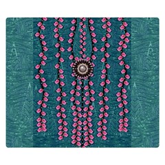 Japanese Sakura Blossoms On The Mountain Double Sided Flano Blanket (small)  by pepitasart