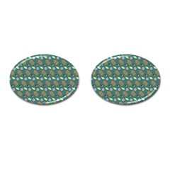Nature Pattern Spring Green Cufflinks (oval) by Vaneshart