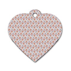 Floral Digital Paper Dog Tag Heart (one Side) by Vaneshart
