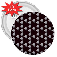 White Rose In Maroon 3  Buttons (10 Pack)  by snowwhitegirl