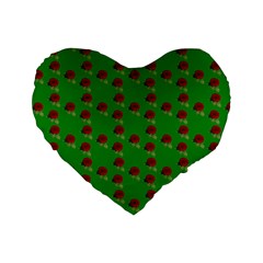 Rose In Green Standard 16  Premium Flano Heart Shape Cushions by snowwhitegirl