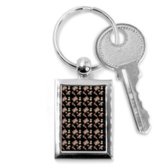 Robin Art Black Pattern Key Chain (rectangle) by snowwhitegirl