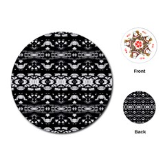 Black And White Modern Ornate Stripes Design Playing Cards Single Design (round) by dflcprintsclothing