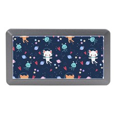 Cute Astronaut Cat With Star Galaxy Elements Seamless Pattern Memory Card Reader (mini) by Vaneshart