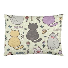 Funny Cartoon Cats Seamless Pattern  Pillow Case (two Sides) by Vaneshart