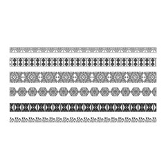 Borders Ikat Ethnic Frame Tribal Satin Wrap by Wegoenart
