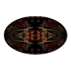 Fractal Fantasy Texture Pattern Oval Magnet by Wegoenart