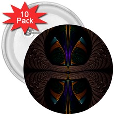 Fractal Abstract Background Pattern 3  Buttons (10 Pack)  by Wegoenart