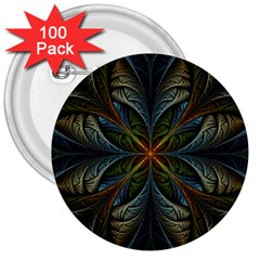 Fractal Art Abstract Pattern 3  Buttons (100 Pack)  by Wegoenart