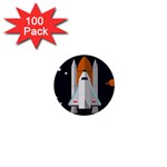 Rocket Space Universe Spaceship 1  Mini Buttons (100 pack)  Front