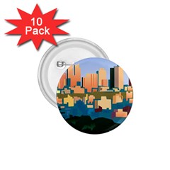 City Buildings Urban Dawn 1 75  Buttons (10 Pack) by Wegoenart