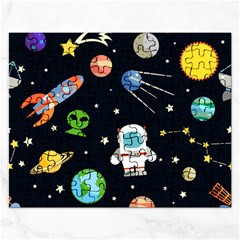 Space Astronomy Decorative Symbols Seamless Pattern Vector Illustration Rectangular Jigsaw Puzzl by Nexatart