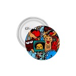 Abstract Grunge Urban Pattern With Monster Character Super Drawing Graffiti Style 1.75  Buttons Front