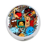 Abstract Grunge Urban Pattern With Monster Character Super Drawing Graffiti Style 4-Port USB Hub (Two Sides) Back