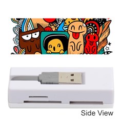Abstract Grunge Urban Pattern With Monster Character Super Drawing Graffiti Style Memory Card Reader (stick) by Nexatart