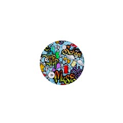 Graffiti Characters Seamless Patternm 1  Mini Buttons by Nexatart