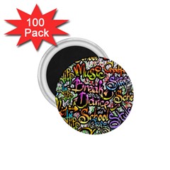 Graffiti Word Seamless Pattern 1 75  Magnets (100 Pack)  by Nexatart