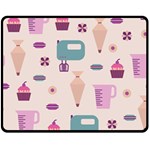 Seamless Bakery Vector Pattern Double Sided Fleece Blanket (Medium)  58.8 x47.4  Blanket Front