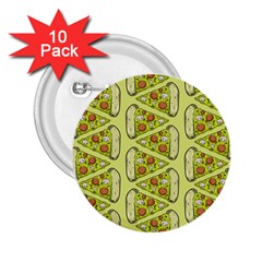 Pizza Fast Food Pattern Seamles Design Background 2 25  Buttons (10 Pack)  by Vaneshart