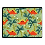 Cute Colorful Dinosaur Seamless Pattern Double Sided Fleece Blanket (Small)  45 x34  Blanket Front