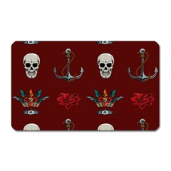 Tattoo Old School Background Pattern Magnet (rectangular) by Wegoenart