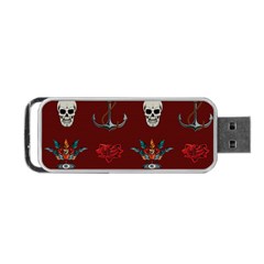 Tattoo Old School Background Pattern Portable Usb Flash (one Side) by Wegoenart