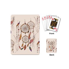 Coloured Dreamcatcher Background Playing Cards Single Design (mini) by Wegoenart