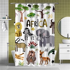Cartoon African Animals Shower Curtain 48  X 72  (small)  by Wegoenart