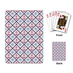 Seamless Pattern With Cross Lines Steering Wheel Anchor Playing Cards Single Design (rectangle) by Wegoenart