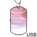 Pink Fractal Dog Tag USB Flash (One Side) Front