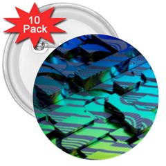 Digital Abstract 3  Buttons (10 Pack)  by Sparkle