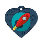 Rocket With Science Related Icons Image Dog Tag Heart (One Side) Front