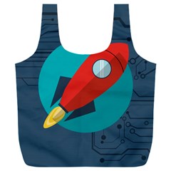 Rocket With Science Related Icons Image Full Print Recycle Bag (xxxl) by Vaneshart