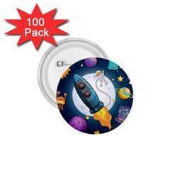 Spaceship Astronaut Space 1 75  Buttons (100 Pack)  by Vaneshart