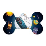 Spaceship Astronaut Space Dog Tag Bone (Two Sides) Front