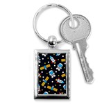 Seamless Adventure Space Vector Pattern Background Key Chain (Rectangle) Front