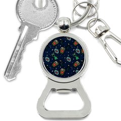 Monster Alien Pattern Seamless Background Bottle Opener Key Chain by Vaneshart