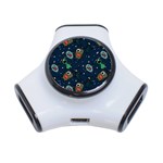 Monster Alien Pattern Seamless Background 3-Port USB Hub Front