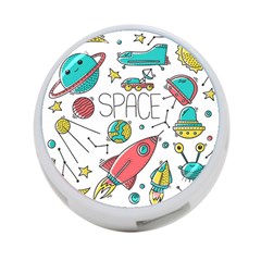 Space Cosmos Seamless Pattern Seamless Pattern Doodle Style 4-port Usb Hub (two Sides) by Vaneshart