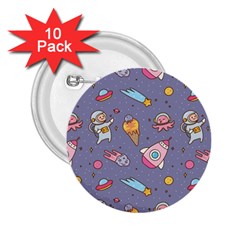Outer Space Seamless Background 2 25  Buttons (10 Pack)  by Vaneshart