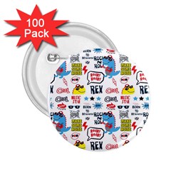 Monster Cool Seamless Pattern 2 25  Buttons (100 Pack)  by Vaneshart