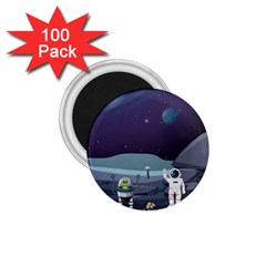 Alien Astronaut Scene 1 75  Magnets (100 Pack)  by Vaneshart