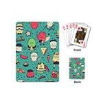 Seamless Pattern With Funny Monsters Cartoon Hand Drawn Characters Unusual Creatures Playing Cards Single Design (Mini) Back