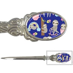 Hand Drawn Cute Sloth Pattern Background Letter Opener by Vaneshart